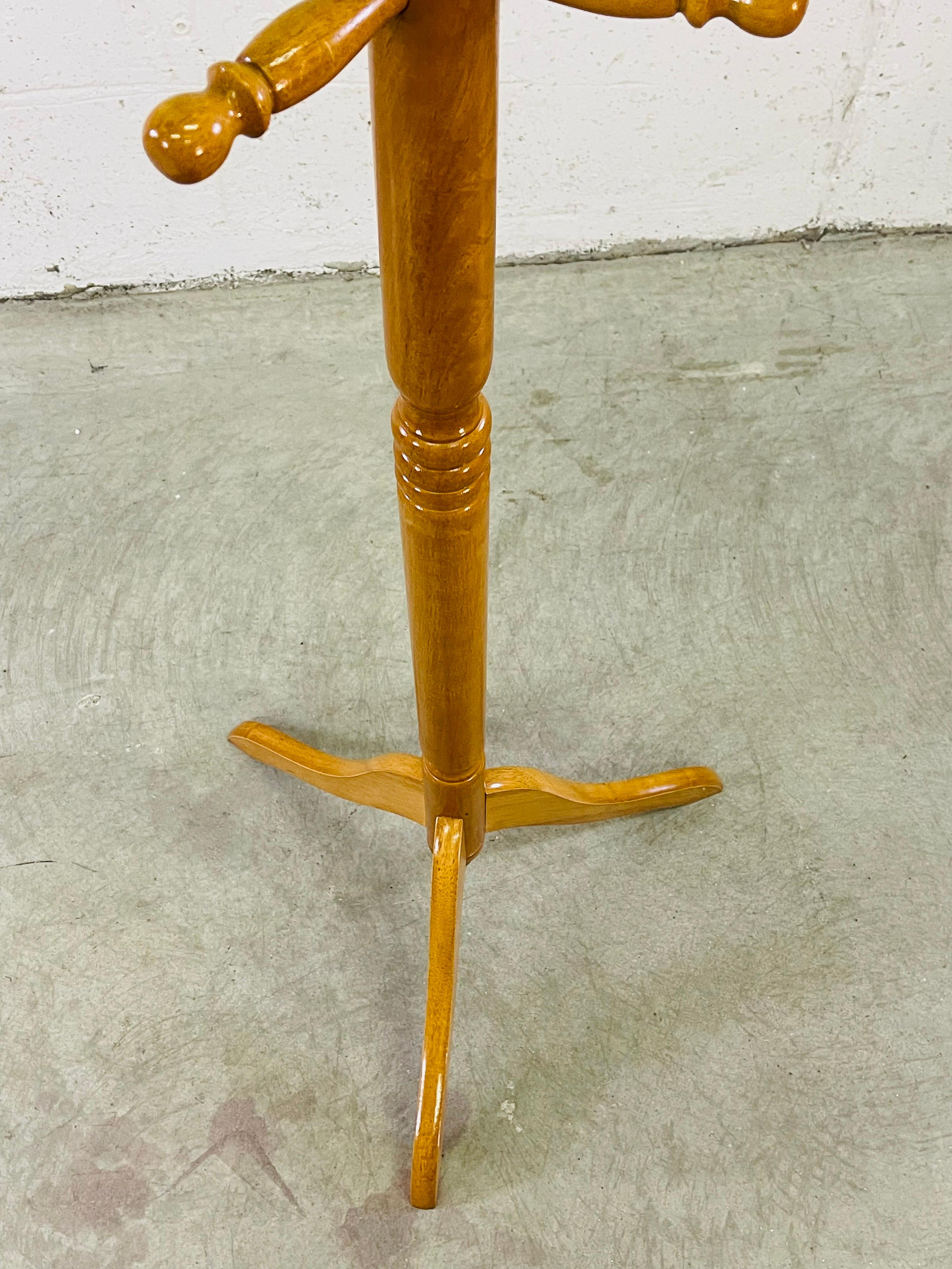 Tall Maple Wood Coat Rack In Good Condition For Sale In Amherst, NH