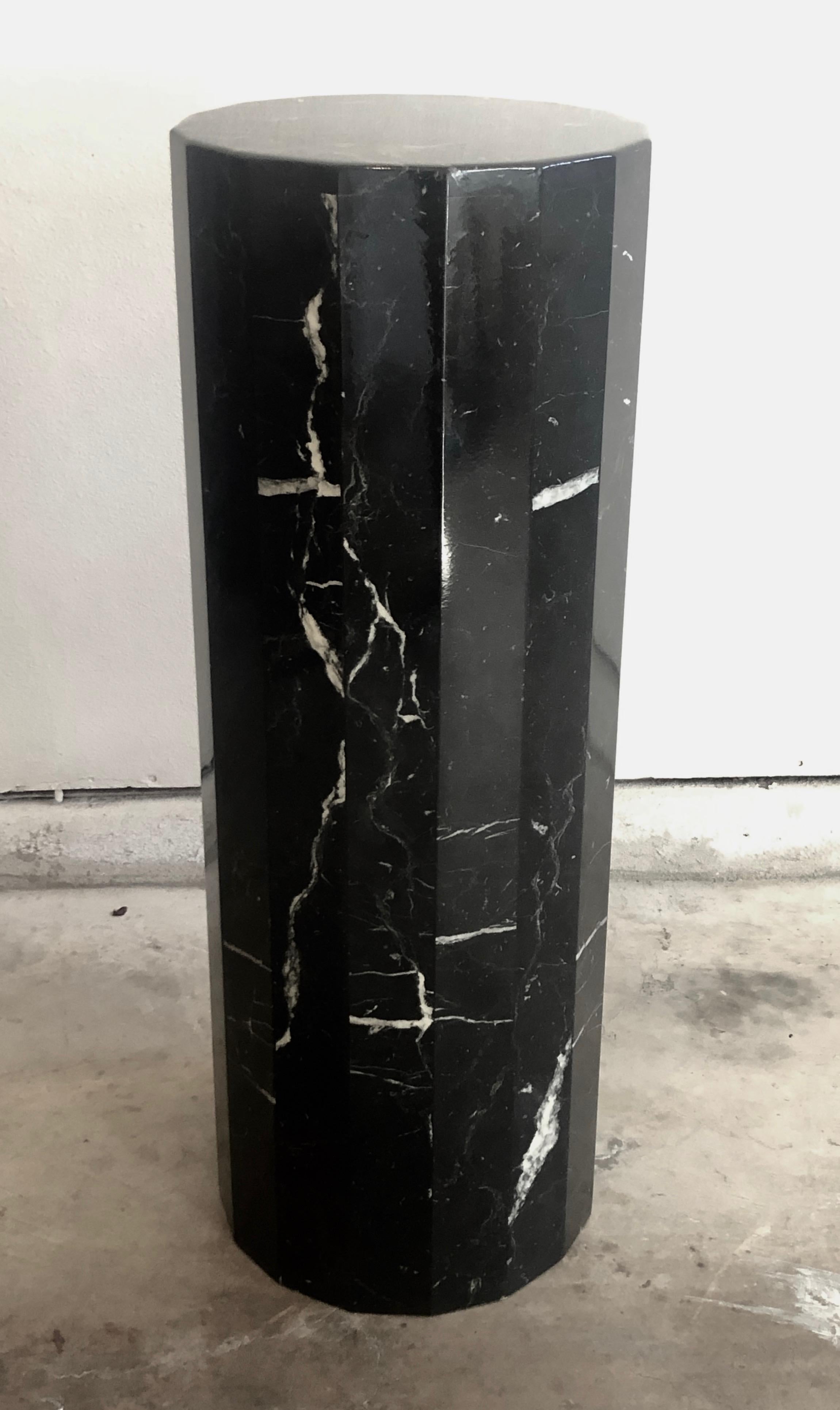 Tall Marble Pedestal In Good Condition In Denton, TX