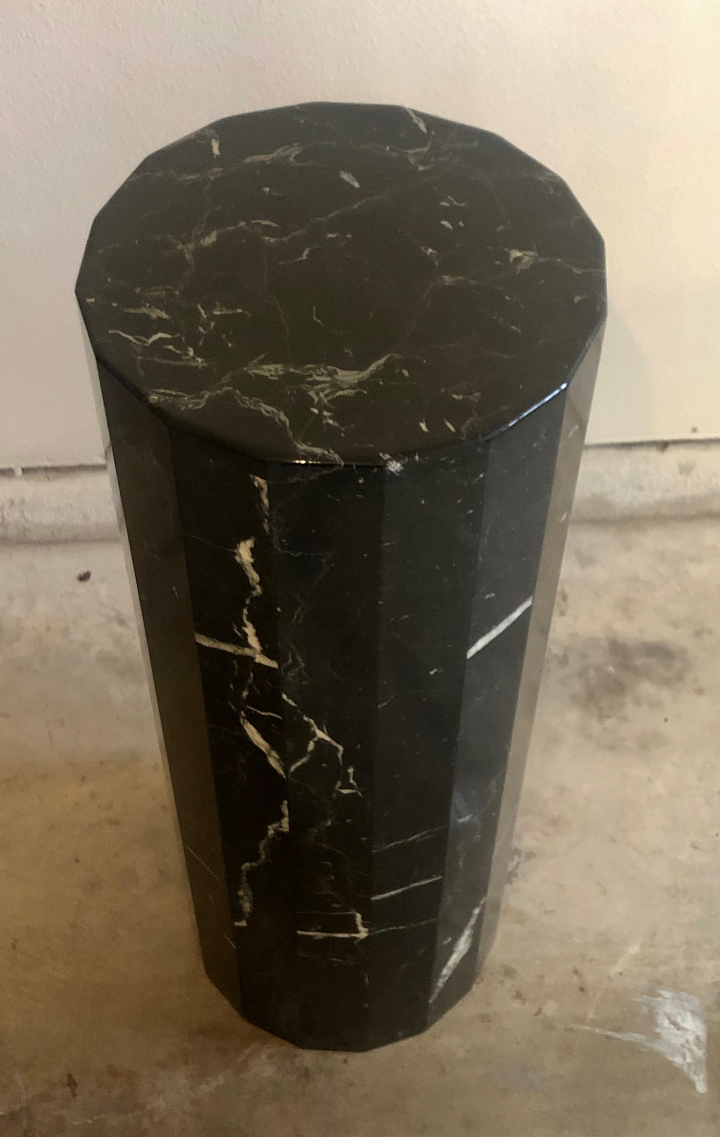 Belgian Black Marble Tall Marble Pedestal