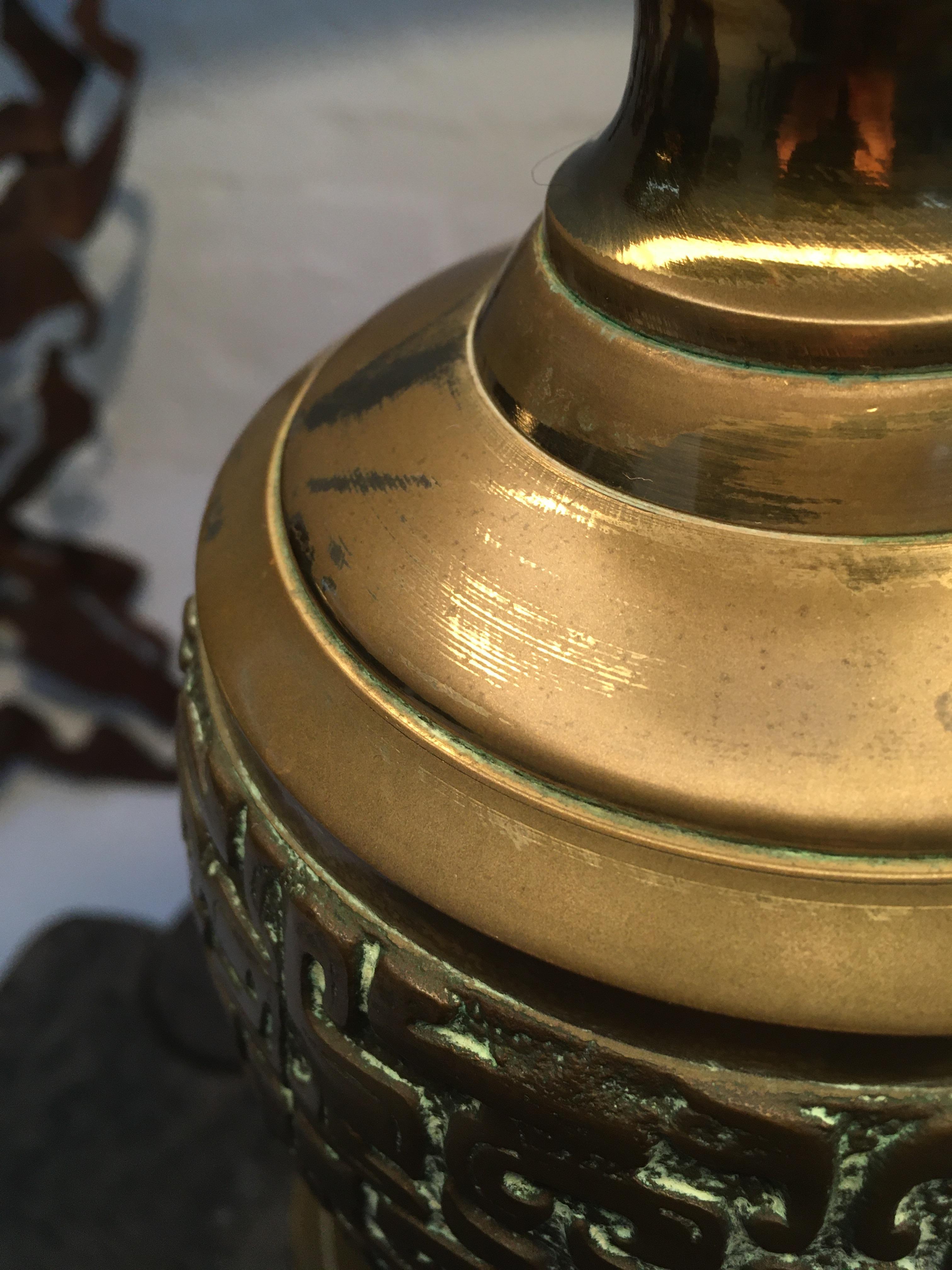 Tall Marbro Brass Lamp, 1960s 9
