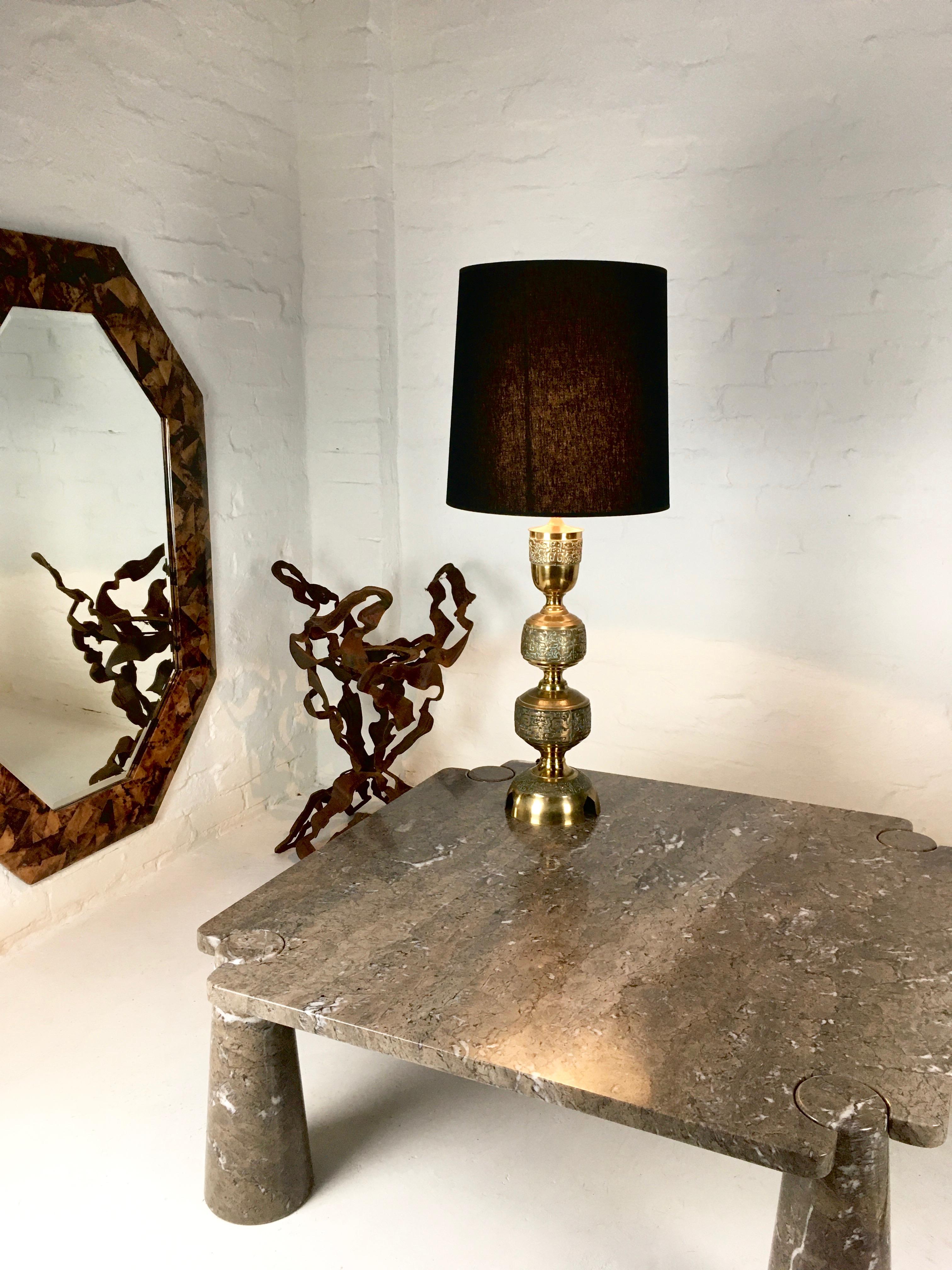 A Marbro lamp, showing it can stand up to the test of time. This one makes a statement! 

We prefer our vintage with a patina. This lamp gives us that well-worn, vintage feeling that warms the cockles of the heart. 

Oozing style and grandeur. We