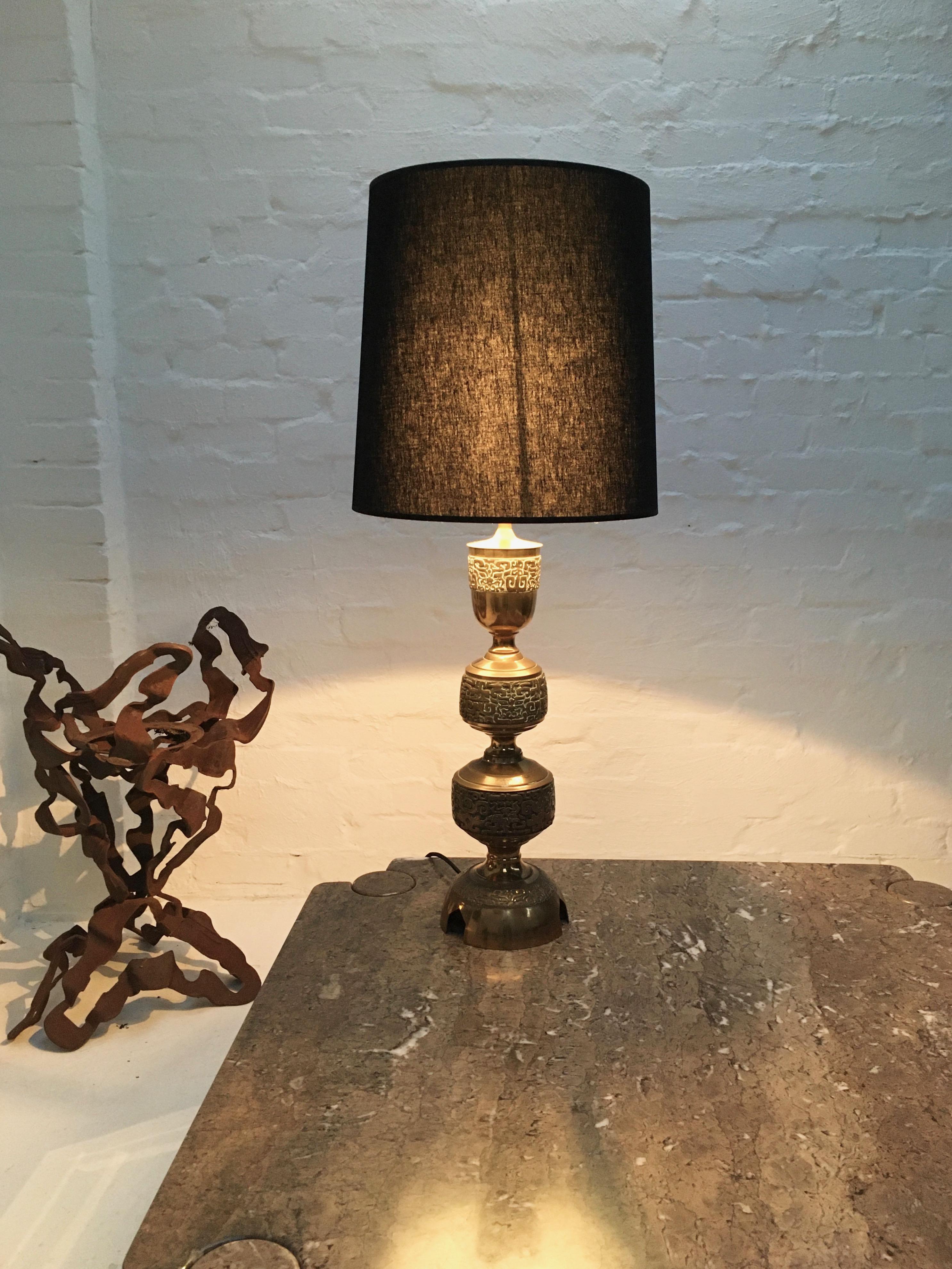 Cast Tall Marbro Brass Lamp, 1960s 