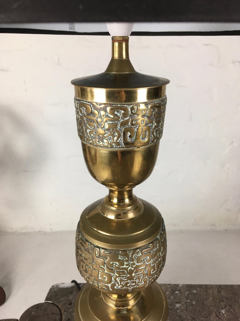 Tall Marbro Brass Lamp, 1960s at 1stDibs
