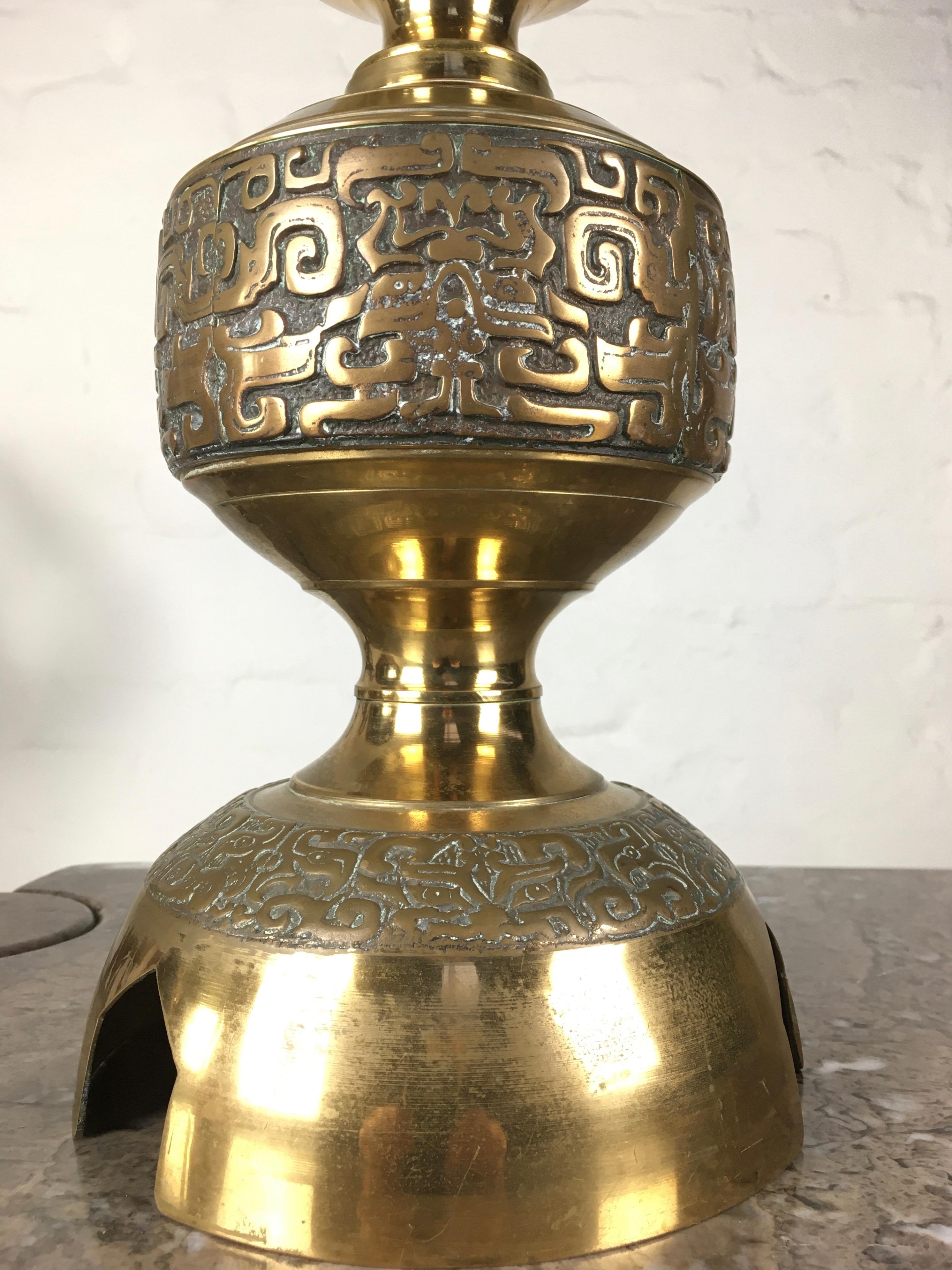 Tall Marbro Brass Lamp, 1960s  2