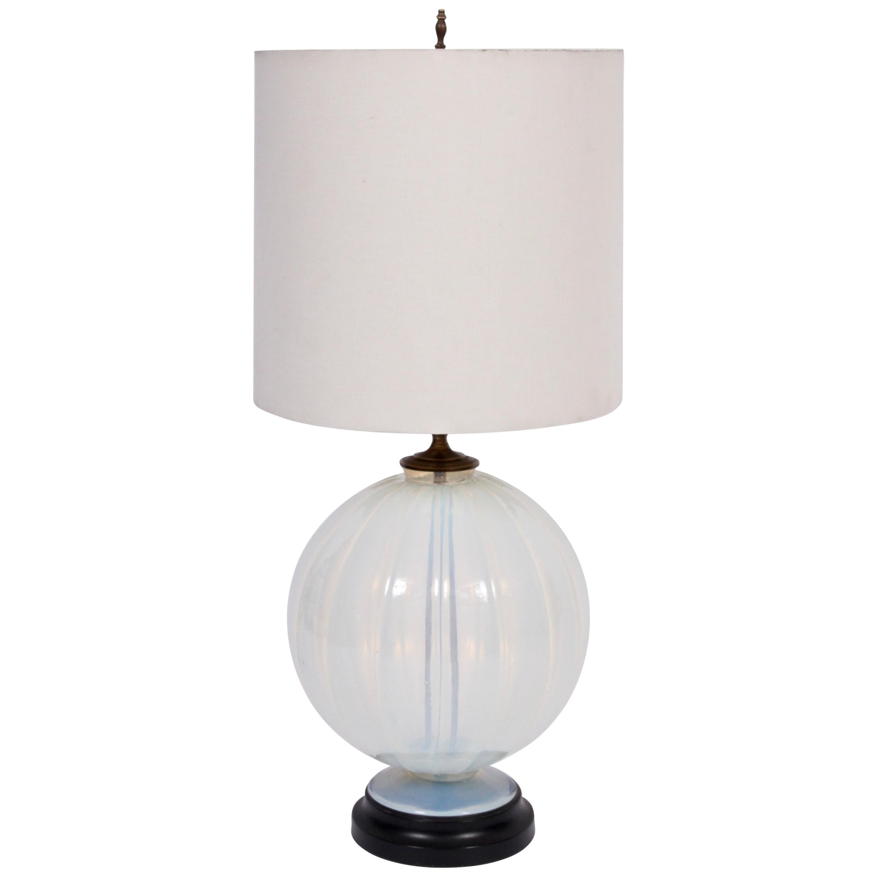 Tall Marius-Ernest Sabino Opalescent Glass Table Lamp, 1930s For Sale