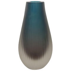 Tall Matte Murano Glass Vase
