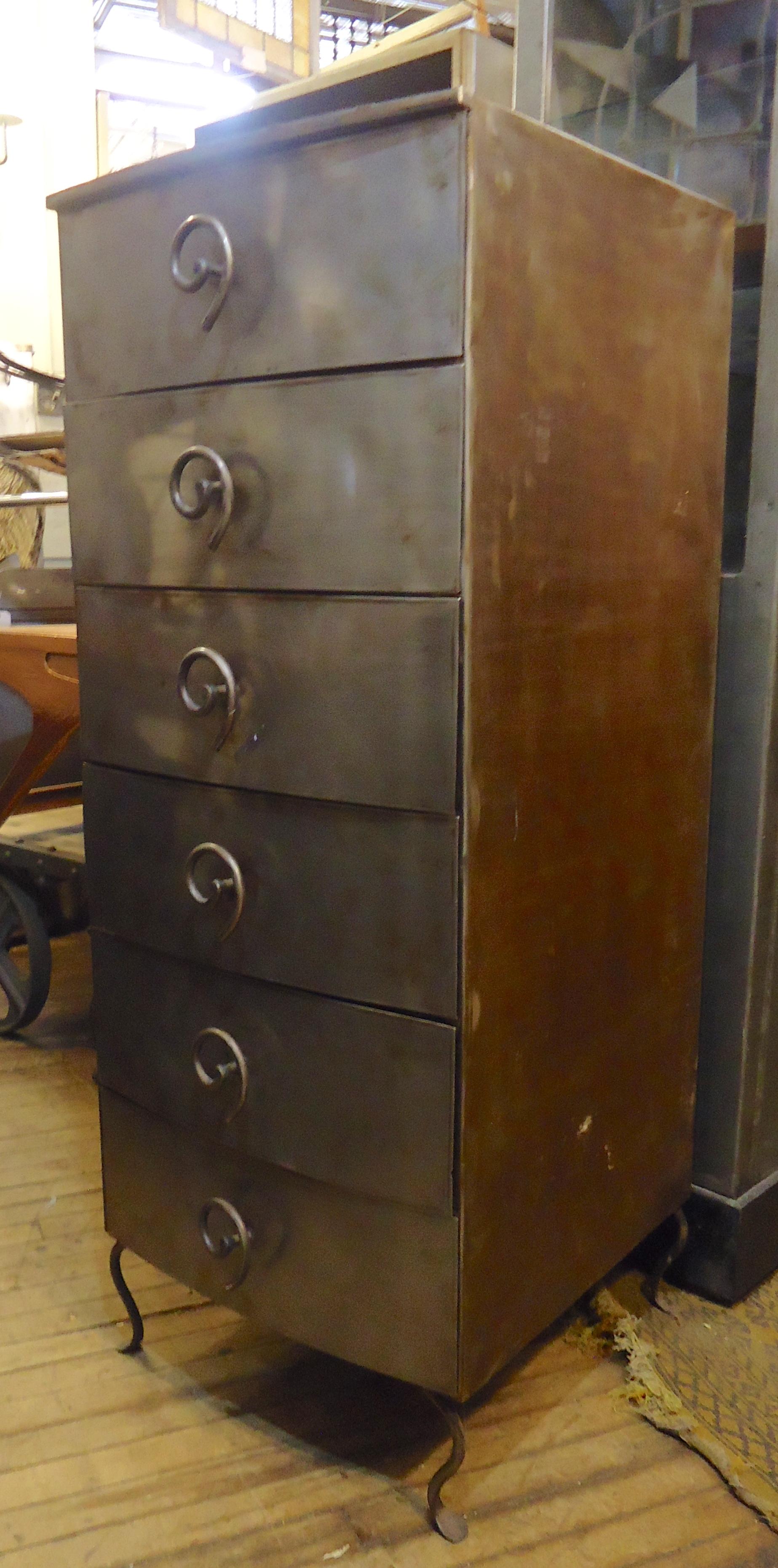 Refinished metal dresser with unique twist handles.

(Please confirm item location - NY or NJ - with dealer).
 
