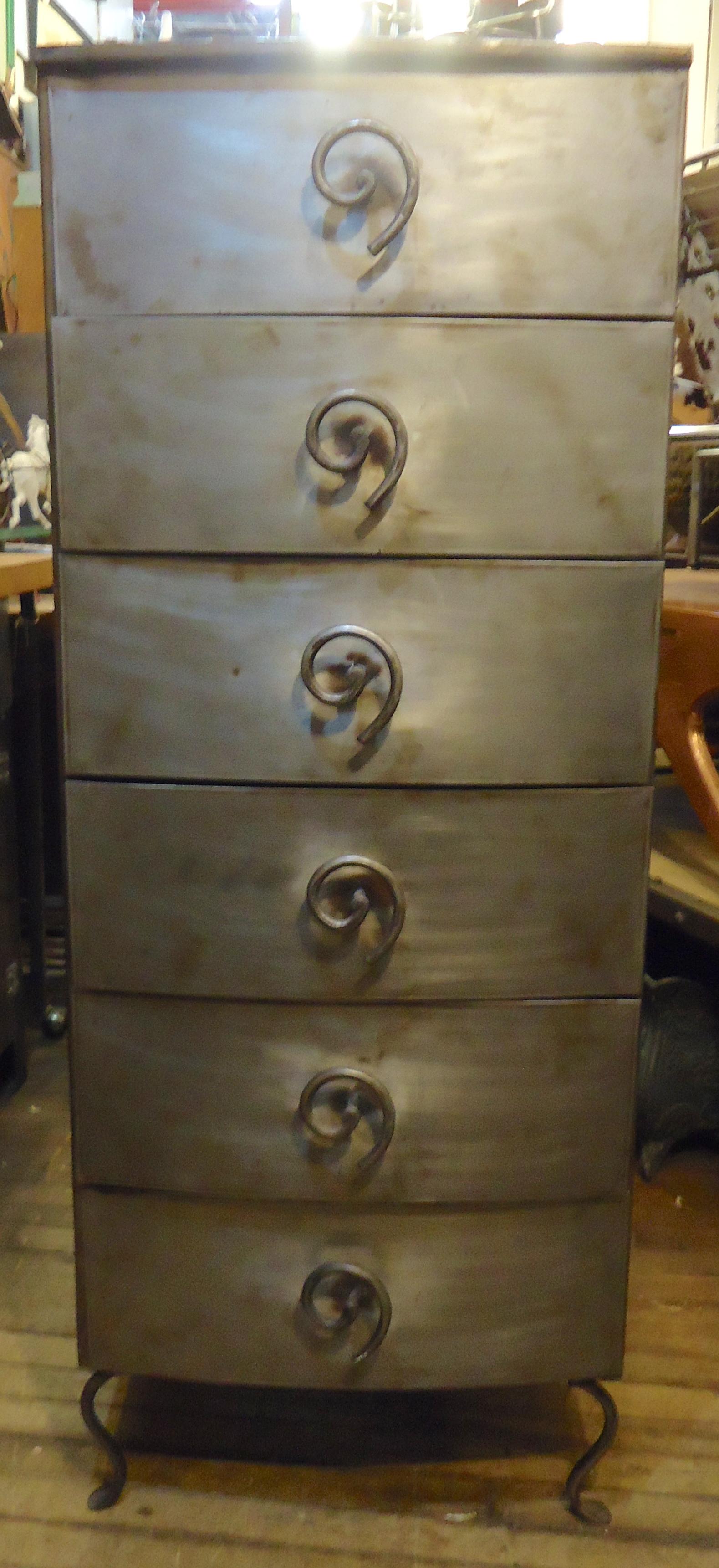 tall metal chest of drawers
