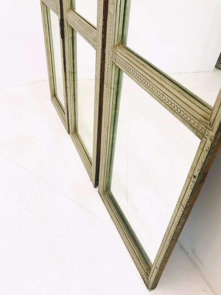 Tall Metal Wrapped Mirror Panels For Sale 3