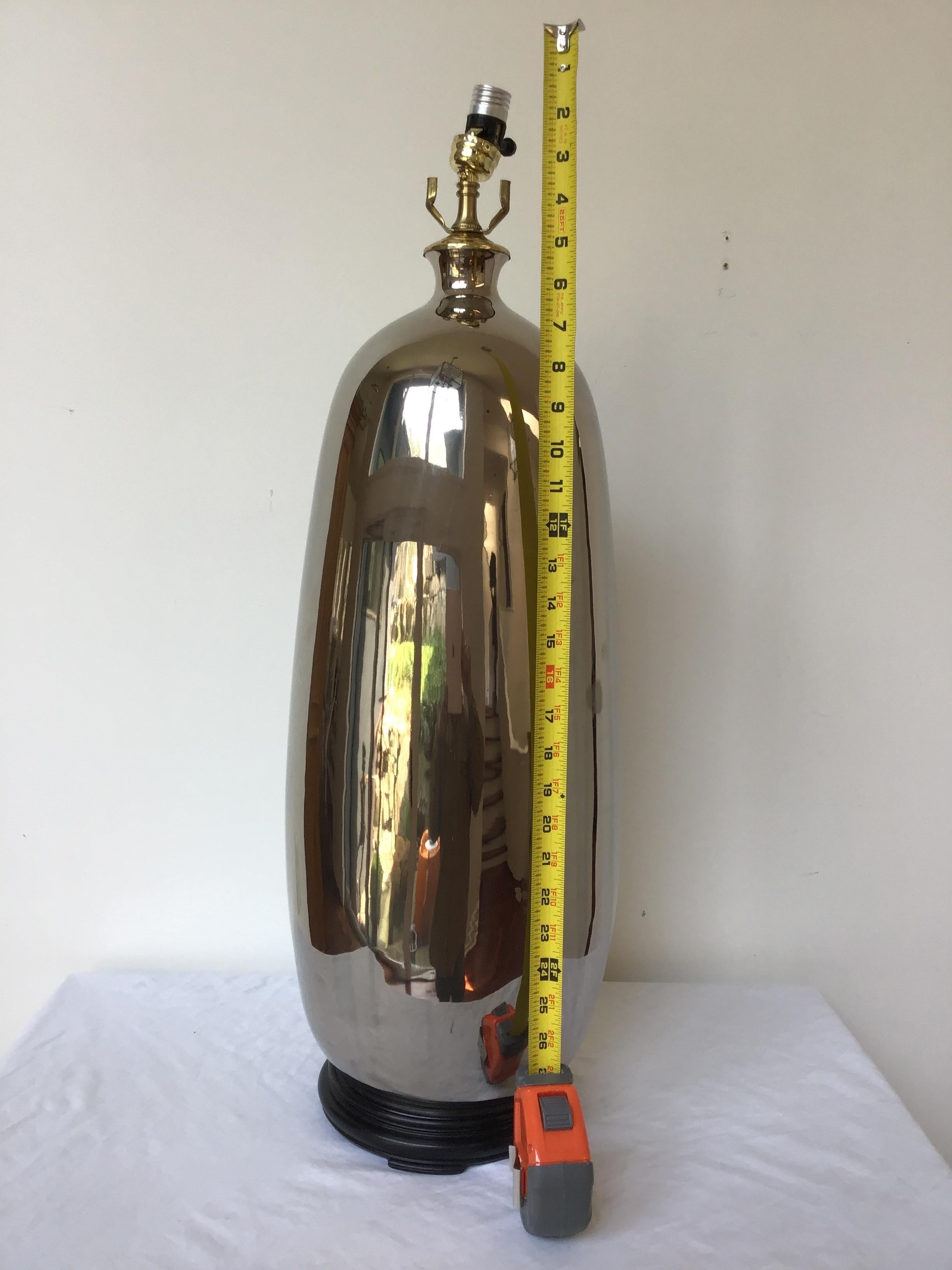 Tall Metallic Ceramic Lamp In Good Condition In Tarrytown, NY
