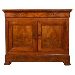 Tall Mid-19th Century French Louis Philippe Period Walnut Buffet or Sideboard