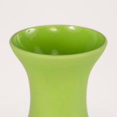 Tall Midcentury Cenedese Murano Glass Green Vase