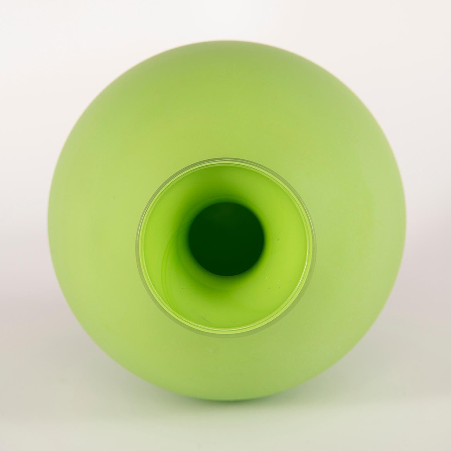 tall green vase