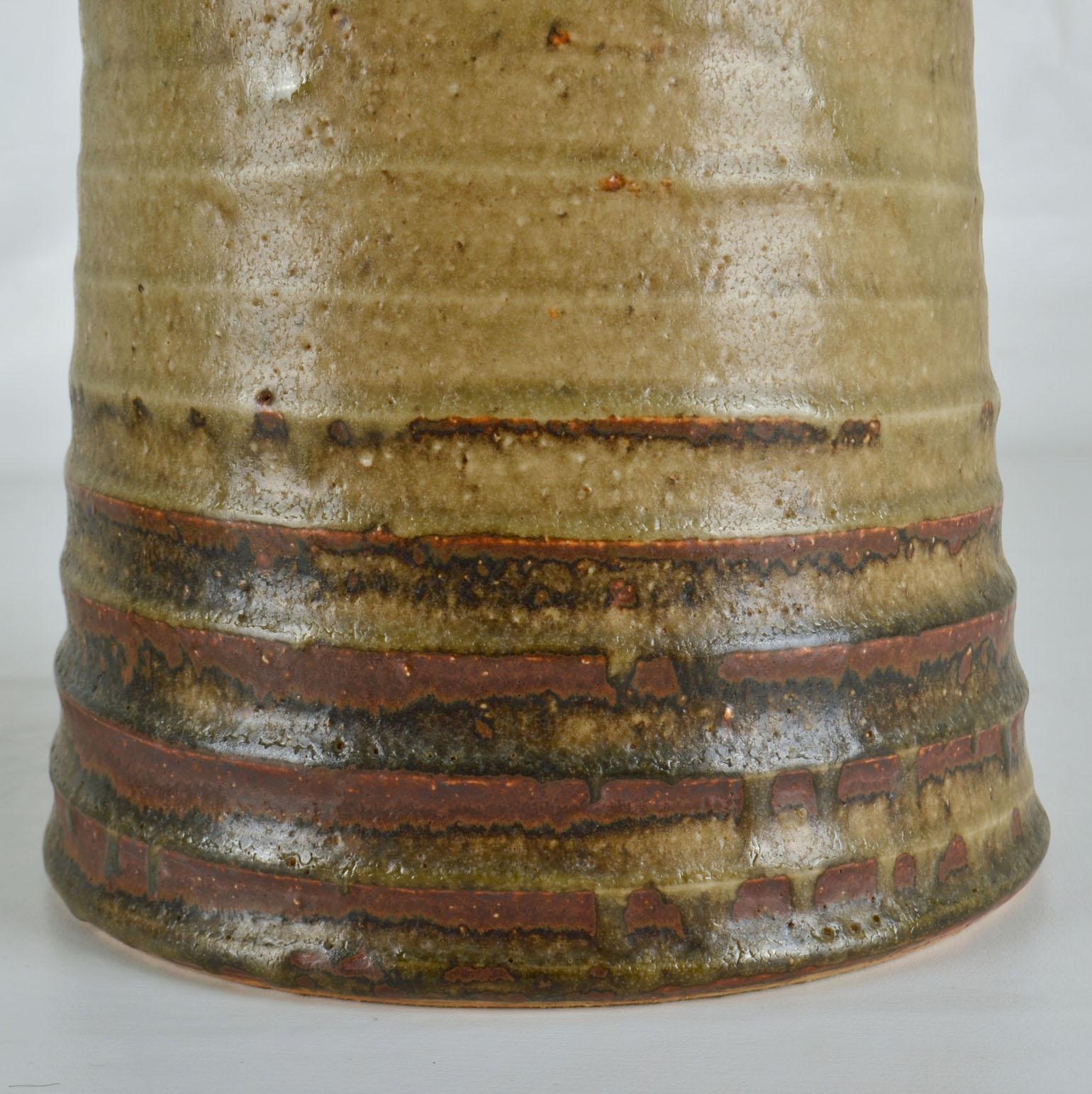 Tall Mid Century Ceramic Studio Vases in Earth Tones by Mobach In Excellent Condition For Sale In London, GB