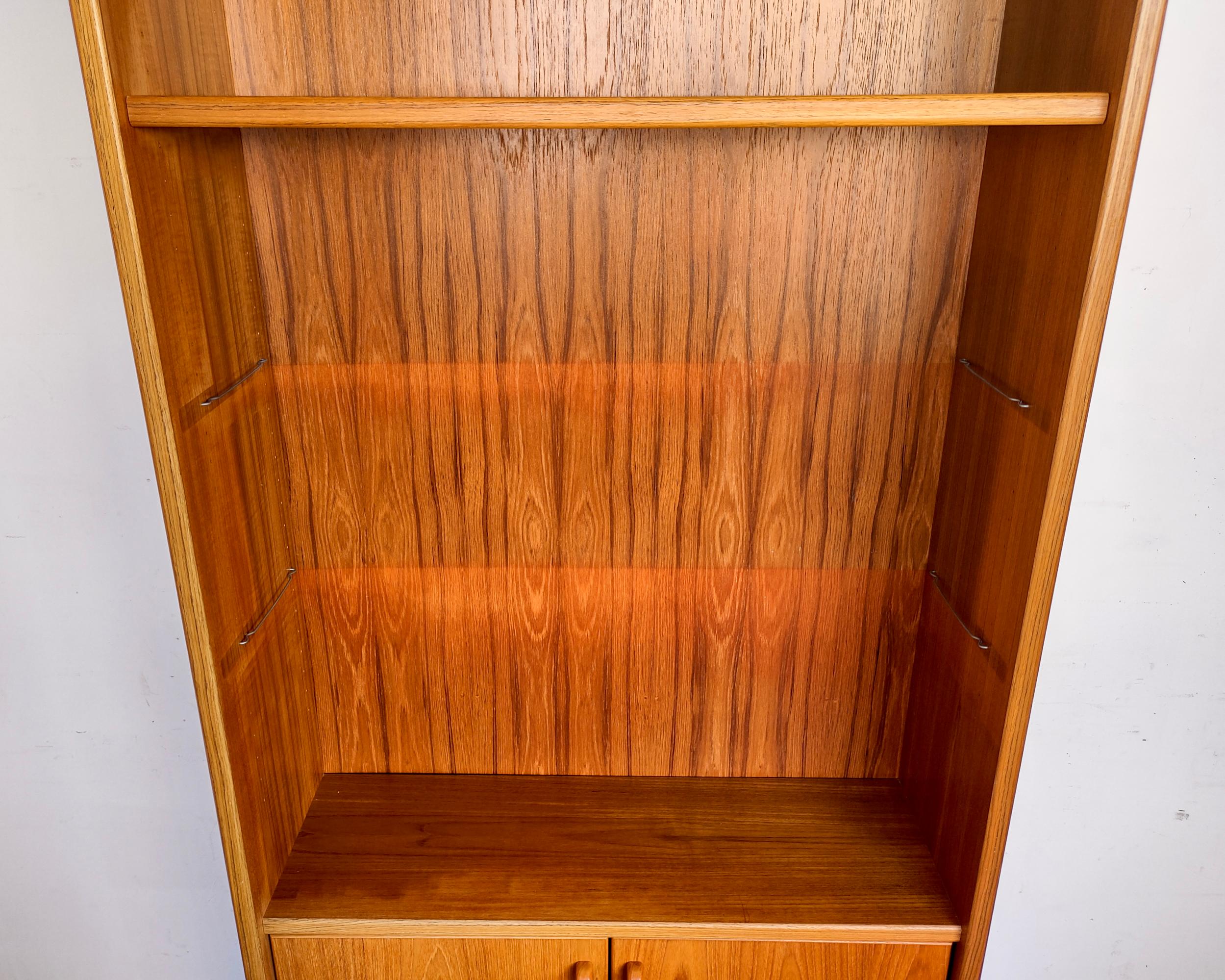 Tall MidCentury Danish Teak Bookshelf with 1970s at 1stDibs