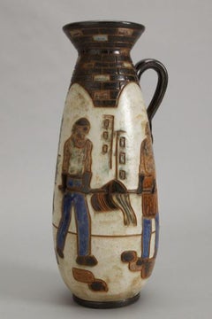 Tall Midcentury Dubois of Belgium Jug Style Vase