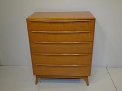 Tall Mid Century Encore Dresser Chest in Champagne by Heywood Wakefield