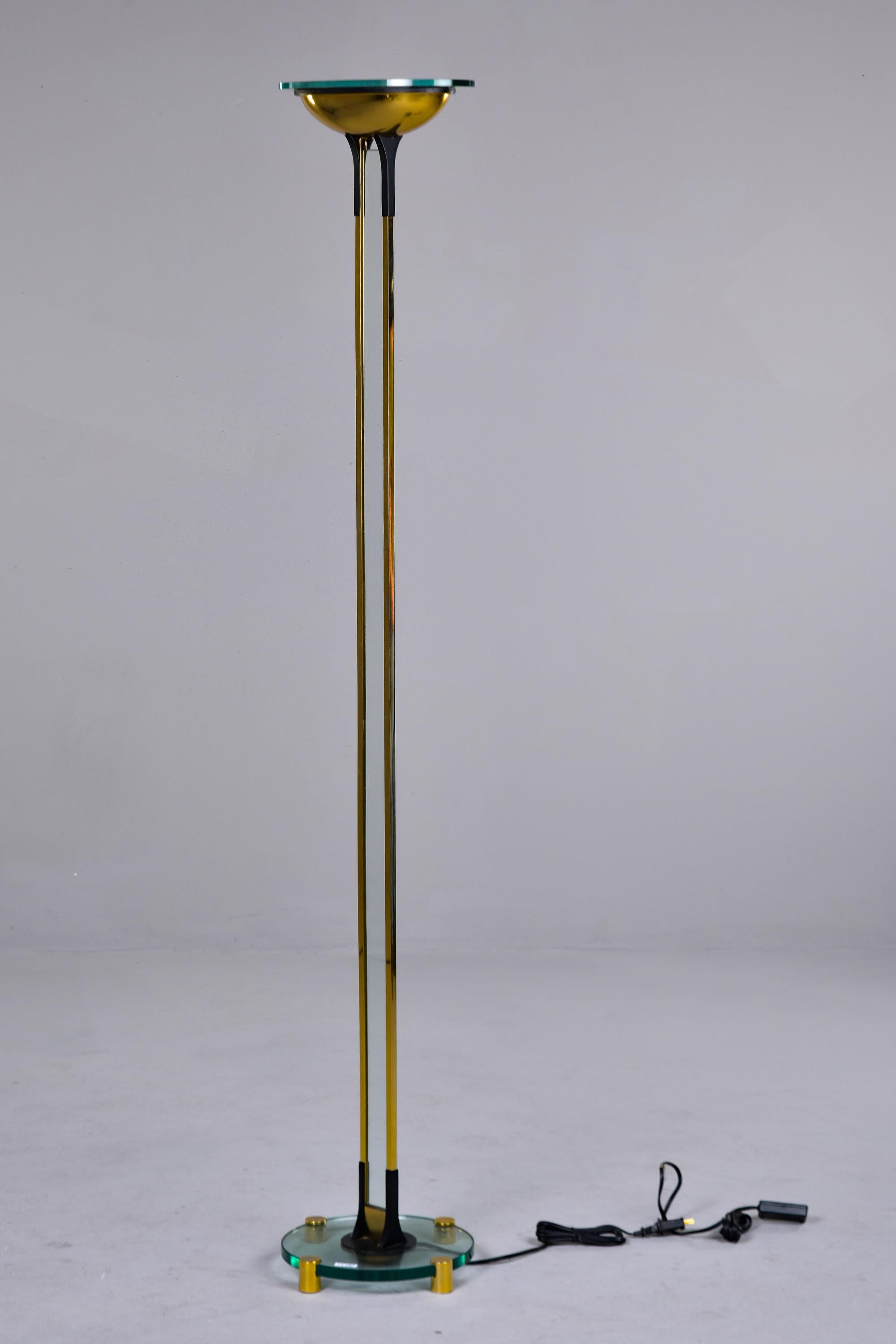 Italian Tall Mid Century Fontana Arte Chrome Floor Lamp For Sale