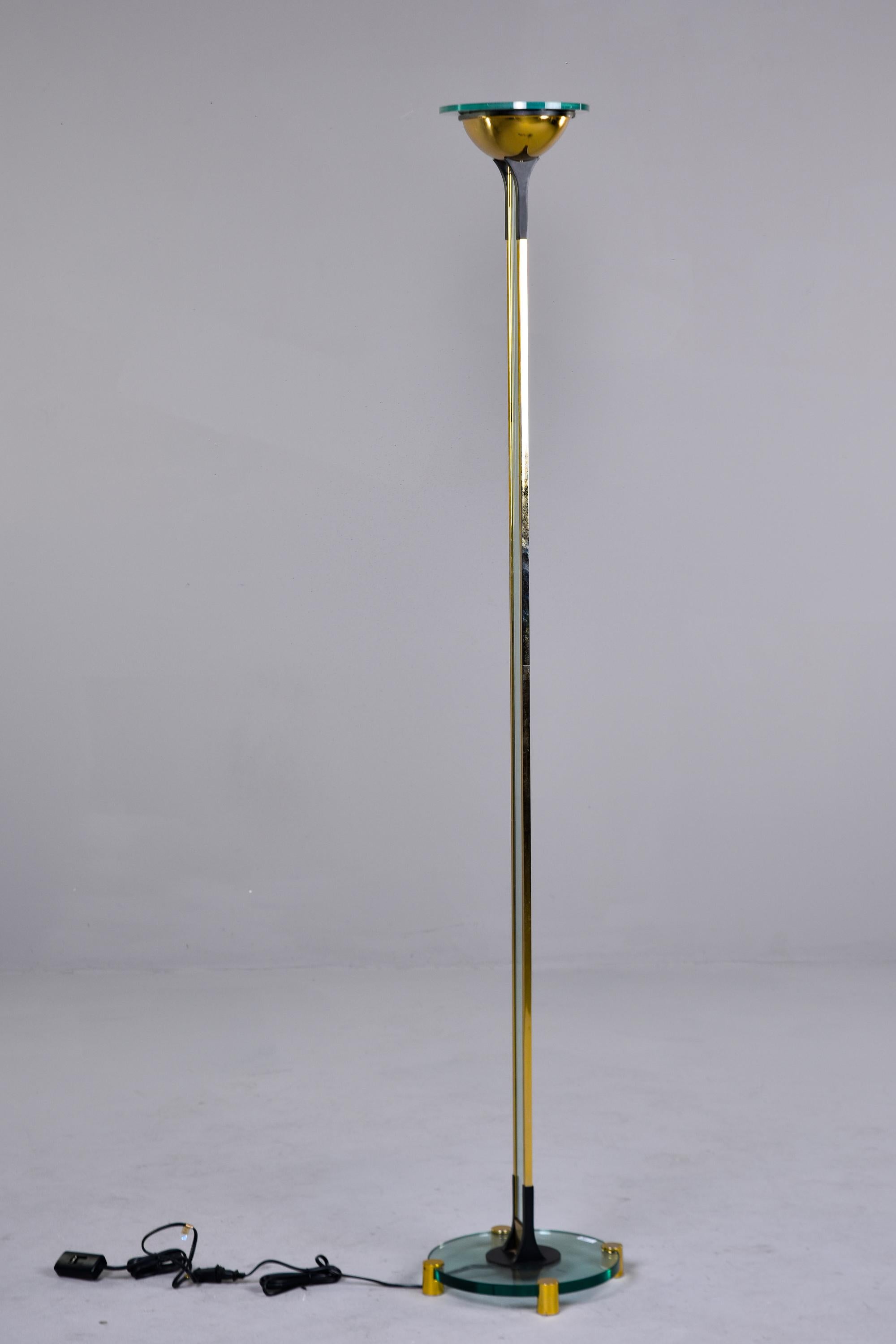 20th Century Tall Mid Century Fontana Arte Chrome Floor Lamp For Sale