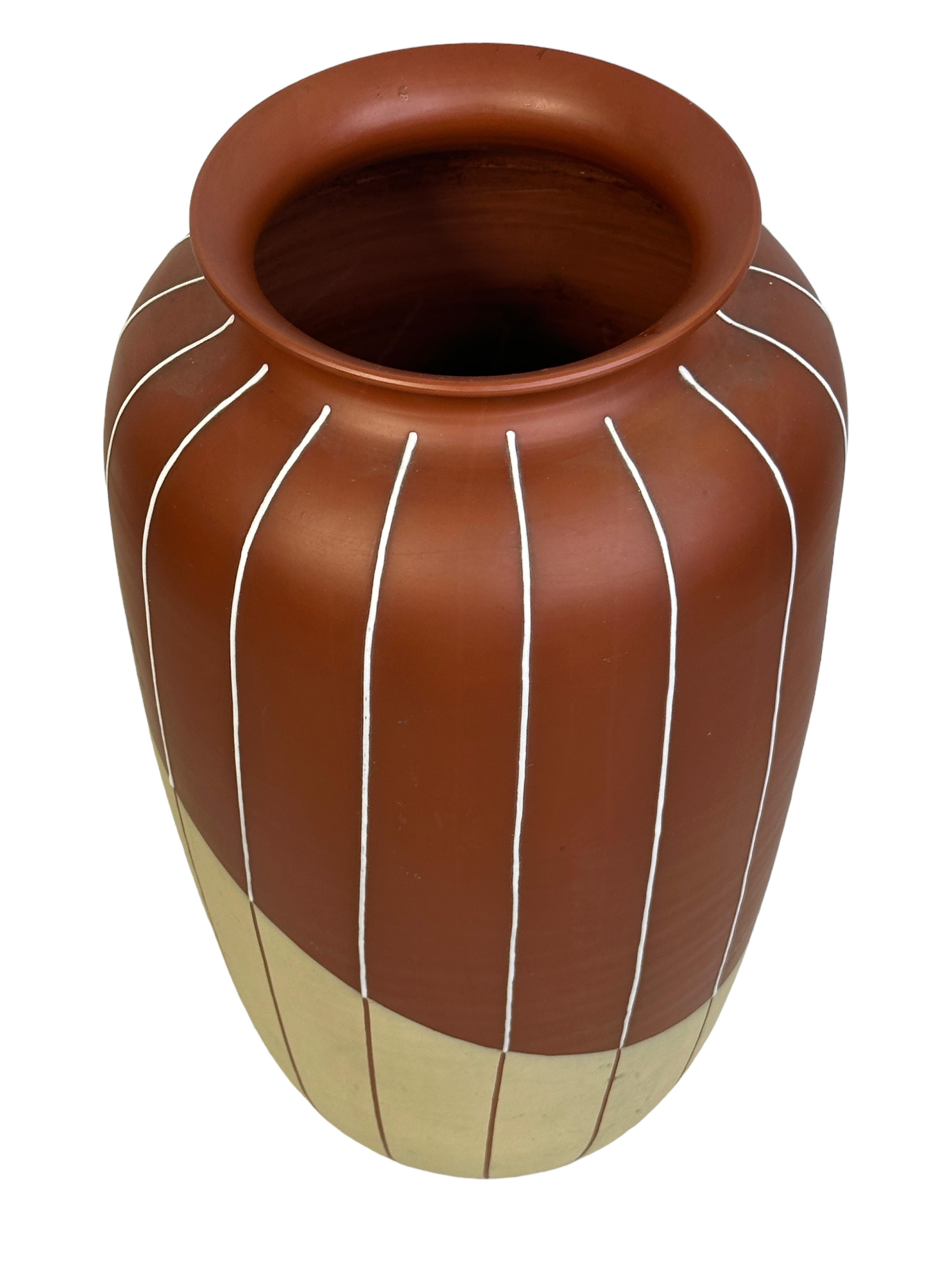 Italian Tall Mid-Century German Pottery Ceramic Floor Vase, vintage 1950s For Sale