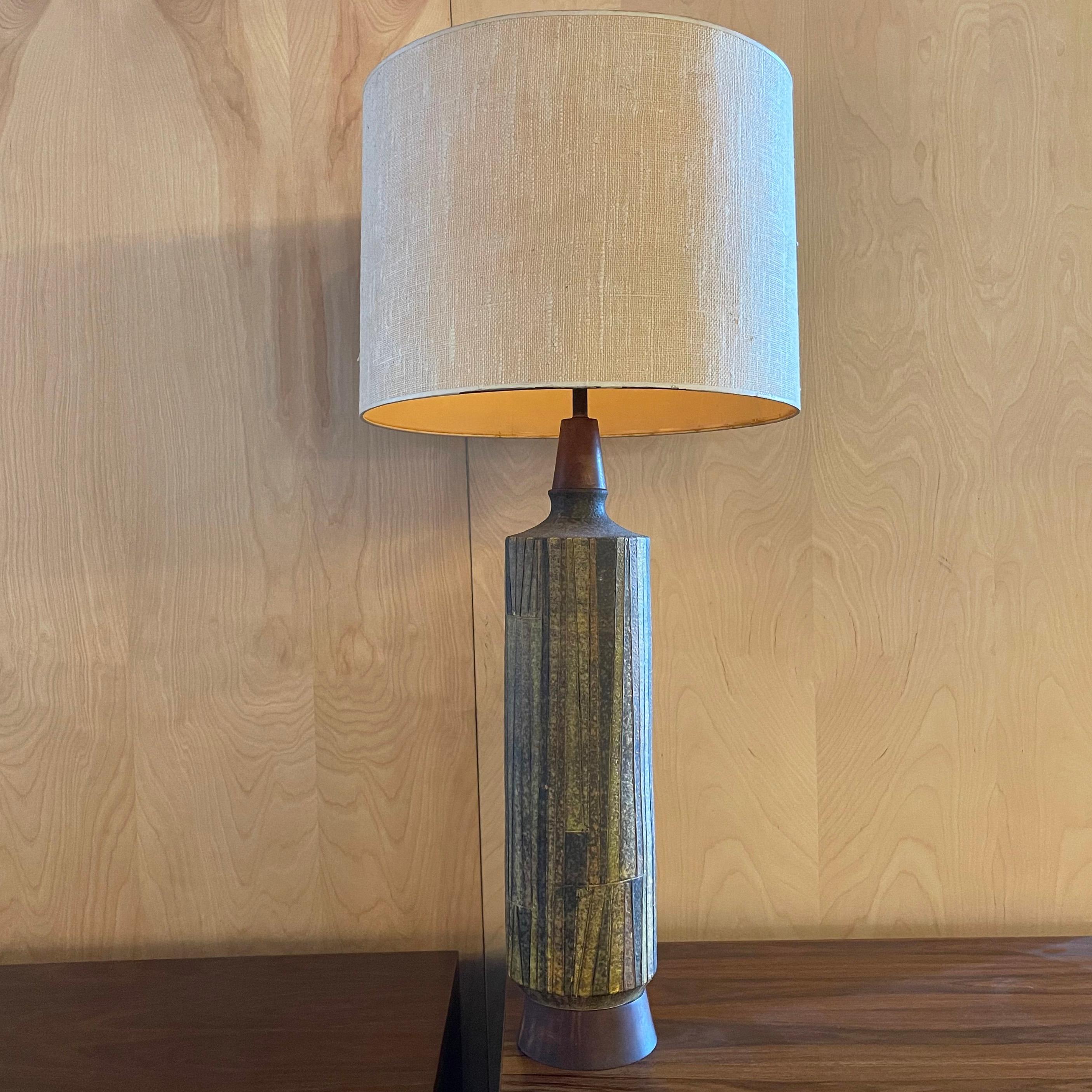 American Tall Mid-Century Modern Art Pottery Table Lamp