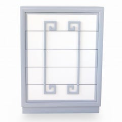 Tall Mid-Century Modern Chest with Greek Key motive. Manufacture by Kittinger.