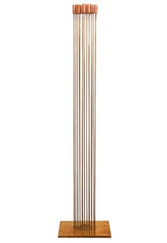 Escultura alta sonora de suelo moderna de mediados de siglo de Val Bertoia en cobre y latón