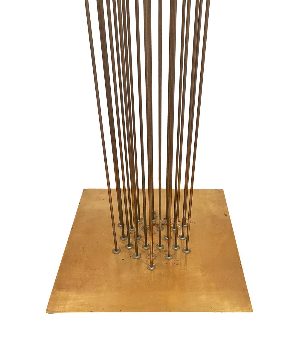 American Tall Mid Century Modern Floor Sound Sculpture by Val Bertoia in Copper & Brass For Sale