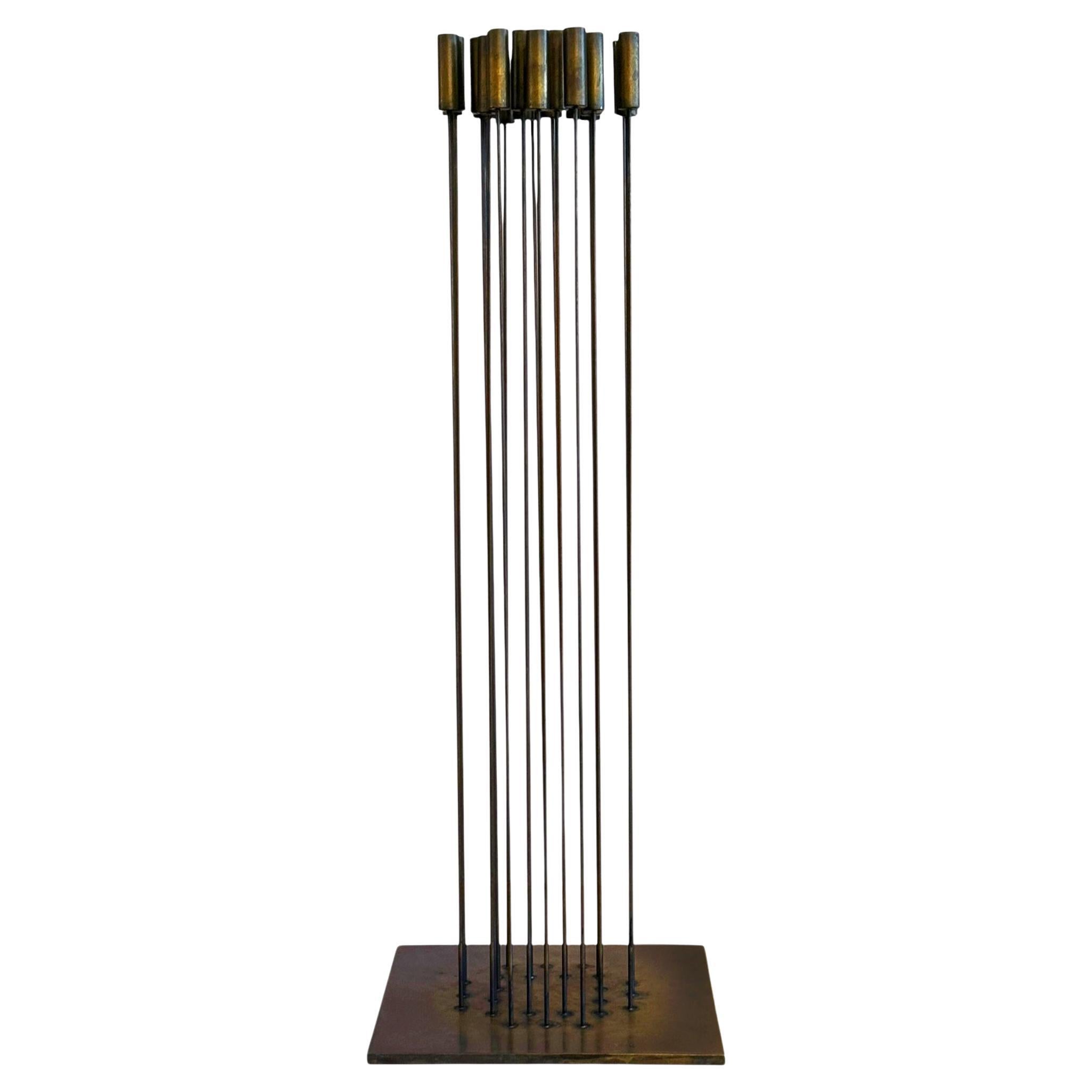 Hohe Mid Century Modern Floor Sound Sculpture von Val Bertoia aus Kupfer und Messing