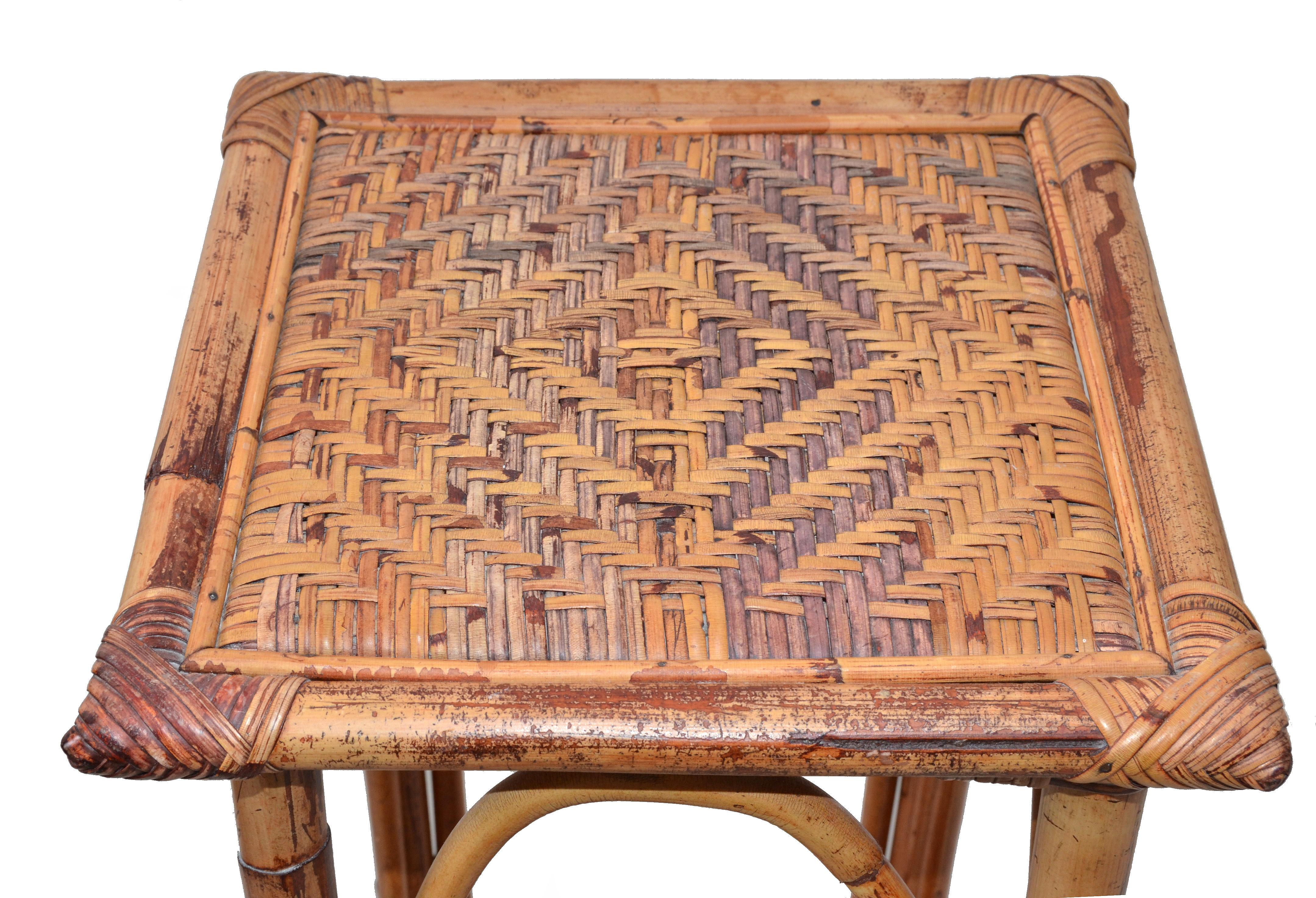 tall rattan plant stand