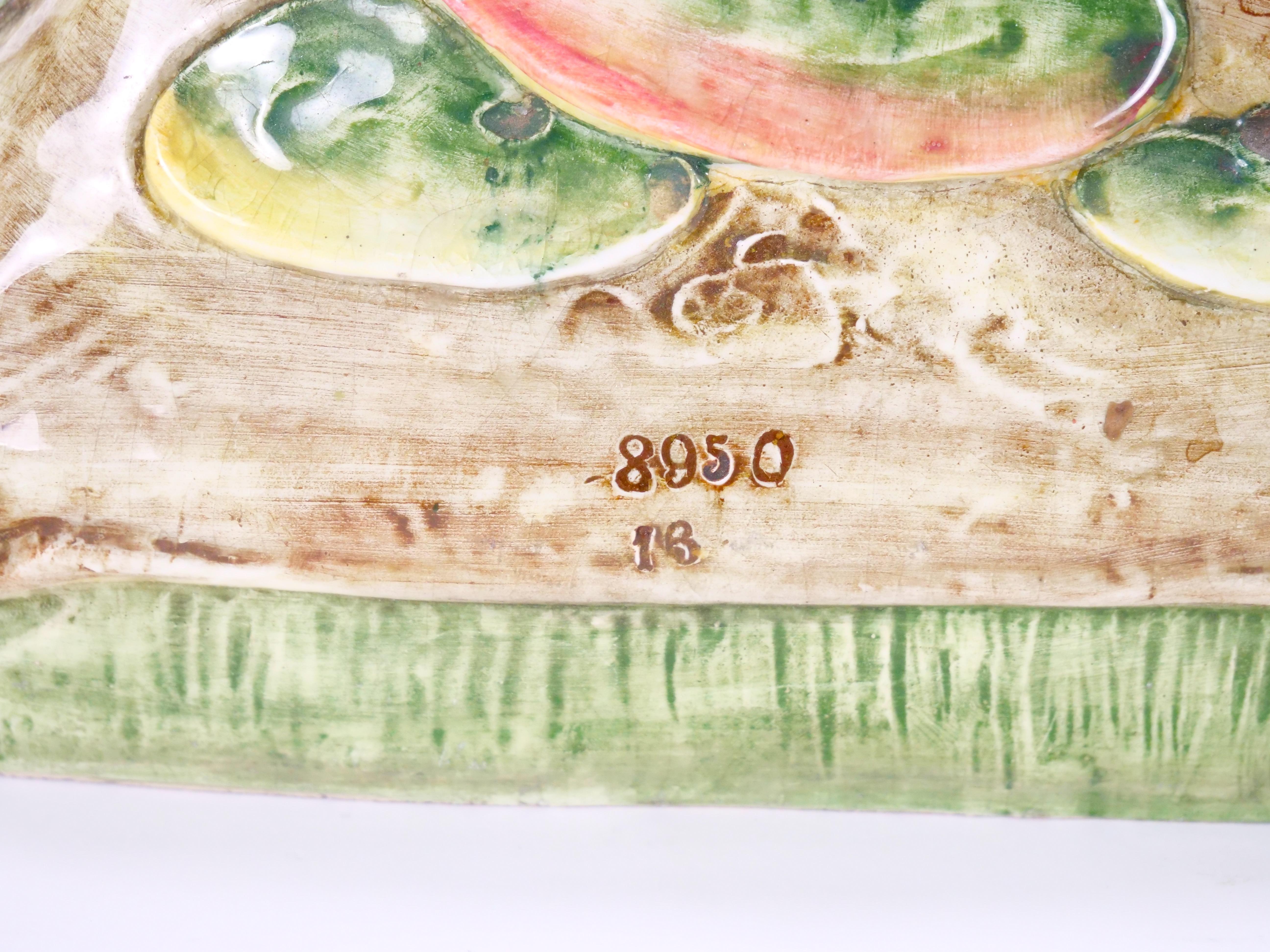Tall Mid-Century Modern Italian Majolica Porcelain Flamingo Vase Sculpture For Sale 9