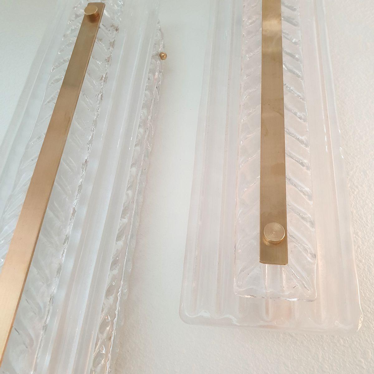 Late 20th Century Vanity Mid Century Modern Murano sconces - a pair For Sale