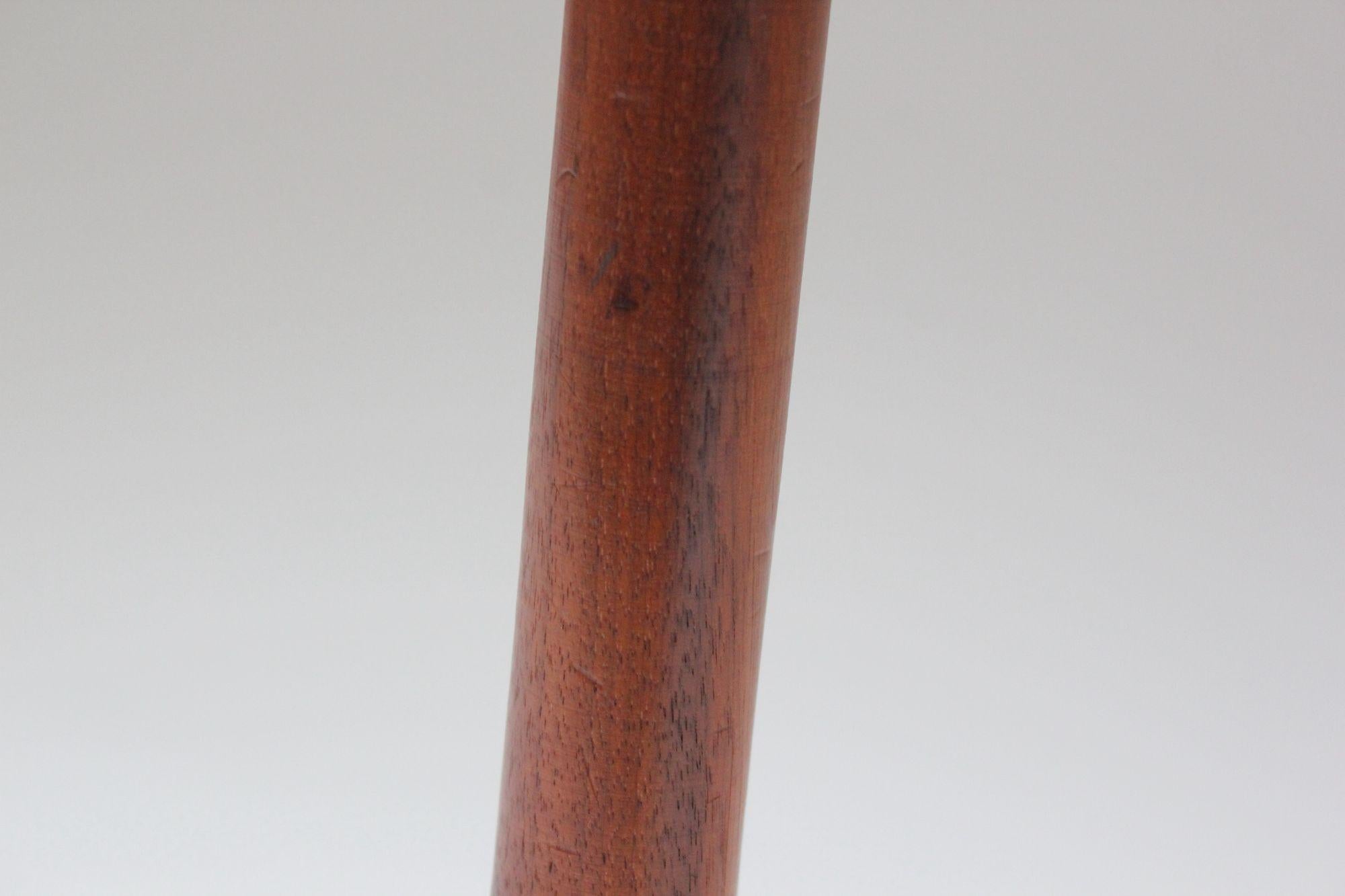 Tall Mid-Century Modern Sculpted Walnut and Enamel Candleholder by Ernest Sohn For Sale 5