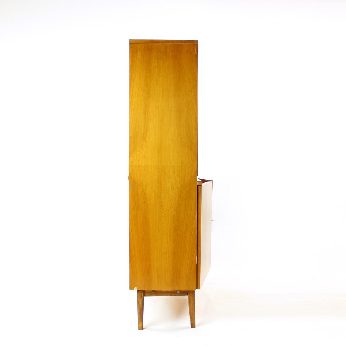 Tall Mid-Century Modern Sideboard In Walnut By Jitona, Czechoslovakia For Sale 8
