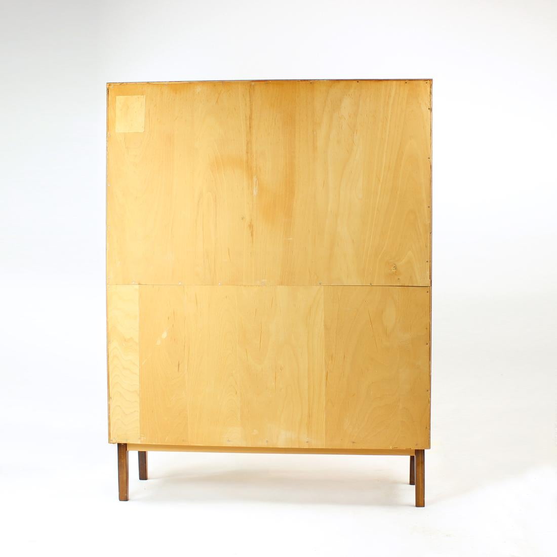 Tall Mid-Century Modern Sideboard In Walnut By Jitona, Czechoslovakia For Sale 9