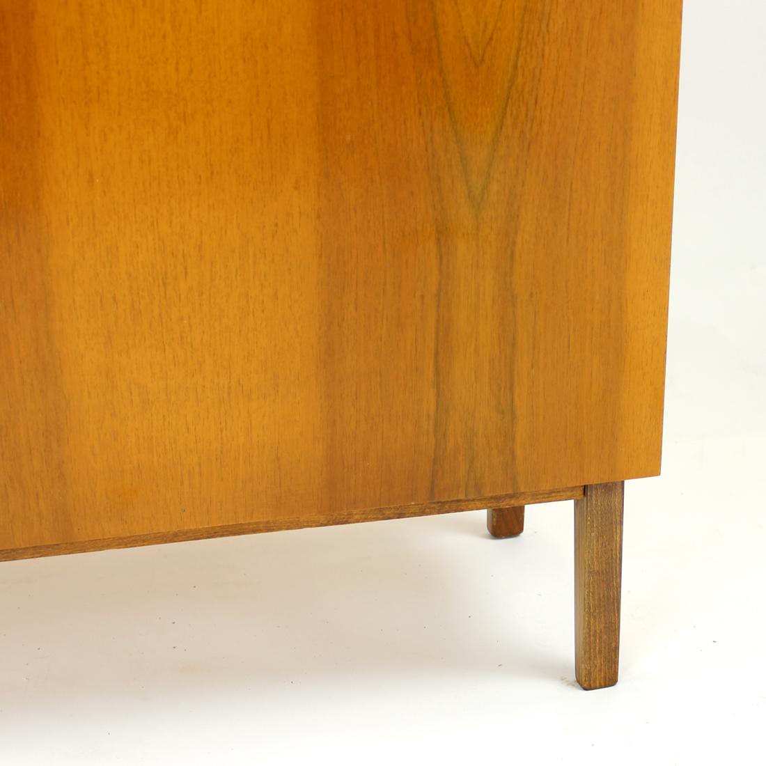 Tall Mid-Century Modern Sideboard In Walnut By Jitona, Czechoslovakia For Sale 1