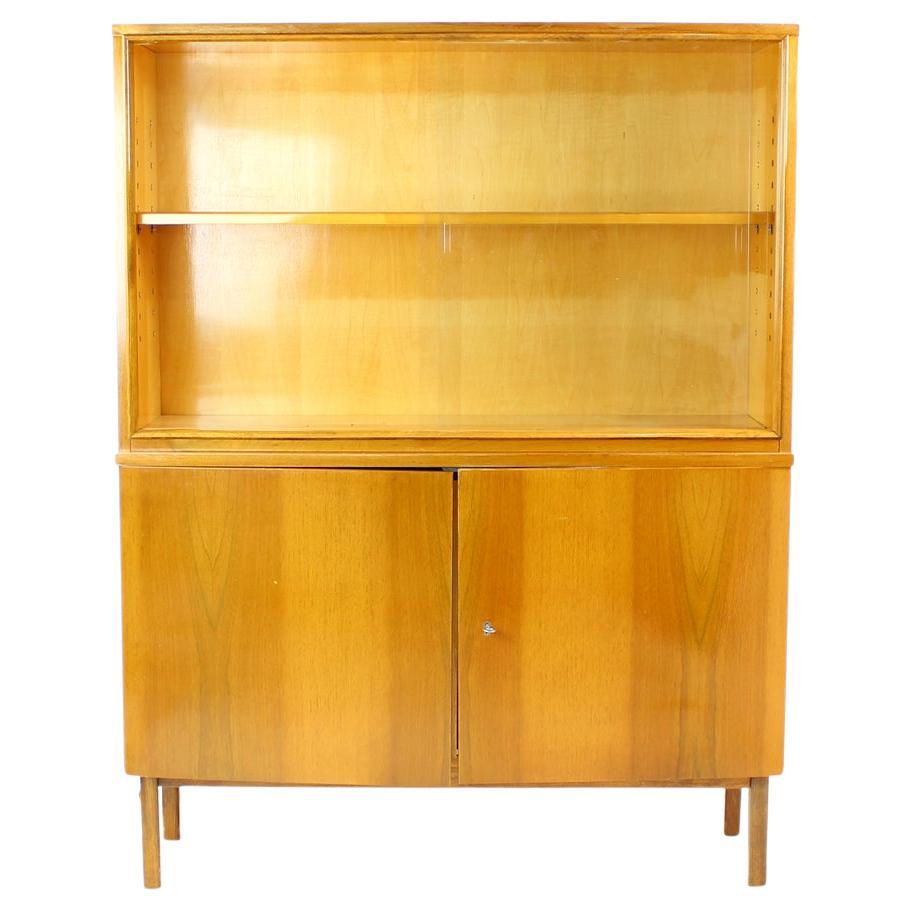 Tall Mid-Century Modern Sideboard In Walnut By Jitona, Czechoslovakia For Sale