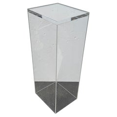 Tall Mid-Century Modern Thick Lucite Top Pedestal