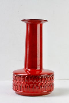 Hohe Vintage-Vase im Mid-Century-Modern-Stil in Rot, West German Pottery, von Fohr Pottery, 1970er Jahre, Nr. 2