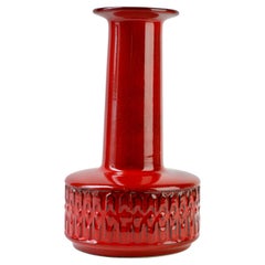 Hohe Vintage-Vase im Mid-Century-Modern-Stil in Rot, West German Pottery, von Fohr Pottery, 1970er Jahre, Nr. 2