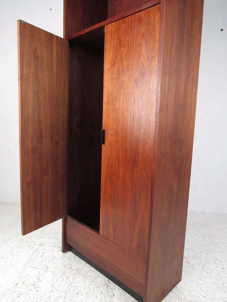 Tall MidCentury Modern Walnut Armoire For Sale at 1stDibs mid