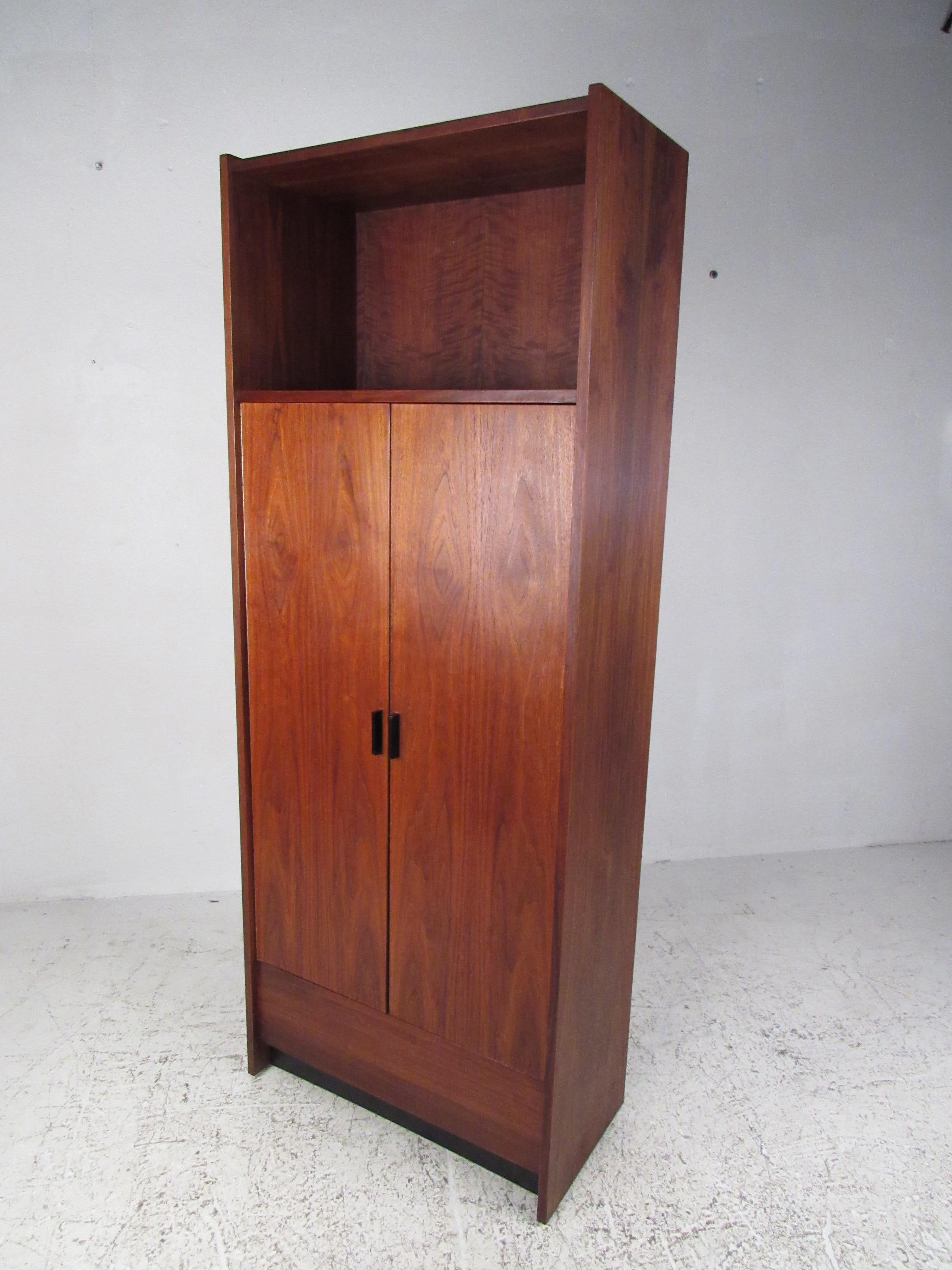 Tall Mid-Century Modern Walnut Armoire 7