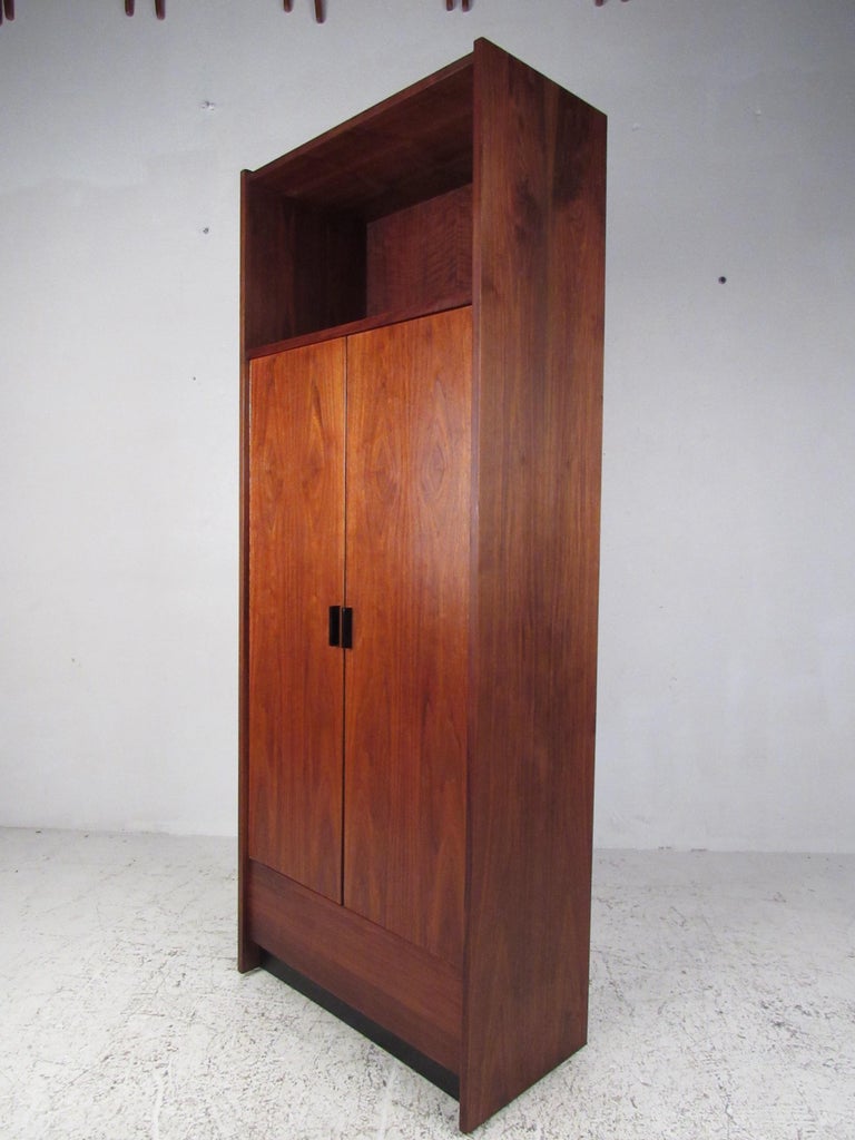 Tall MidCentury Modern Walnut Armoire For Sale at 1stDibs