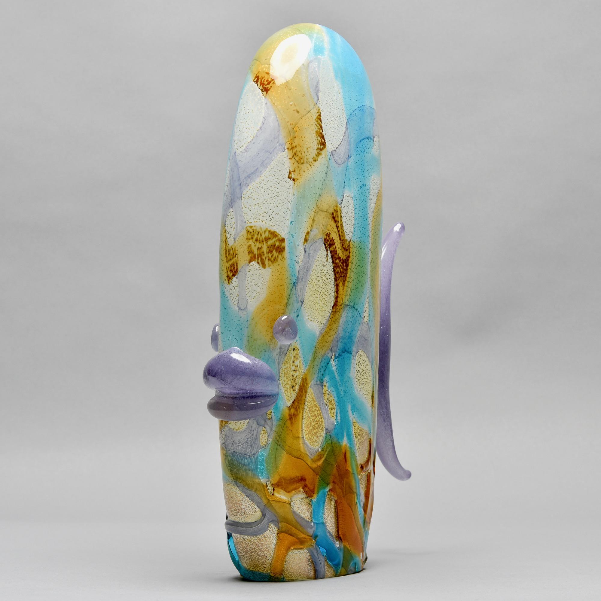 Tall Mid Century Multi Color Murano Glass Fish For Sale 1