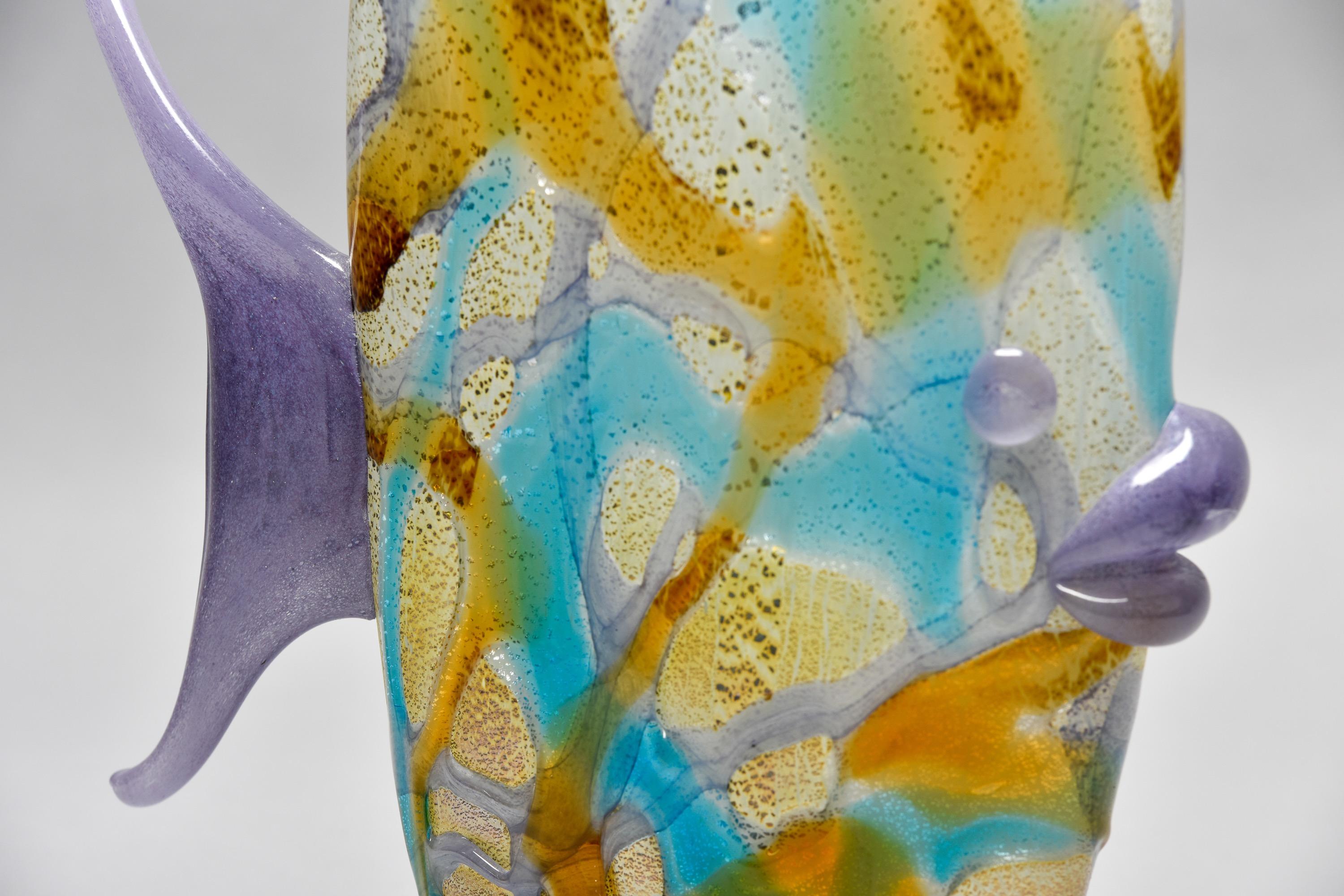 Grand poisson en verre de Murano multicolore du milieu du siècle dernier en vente 2