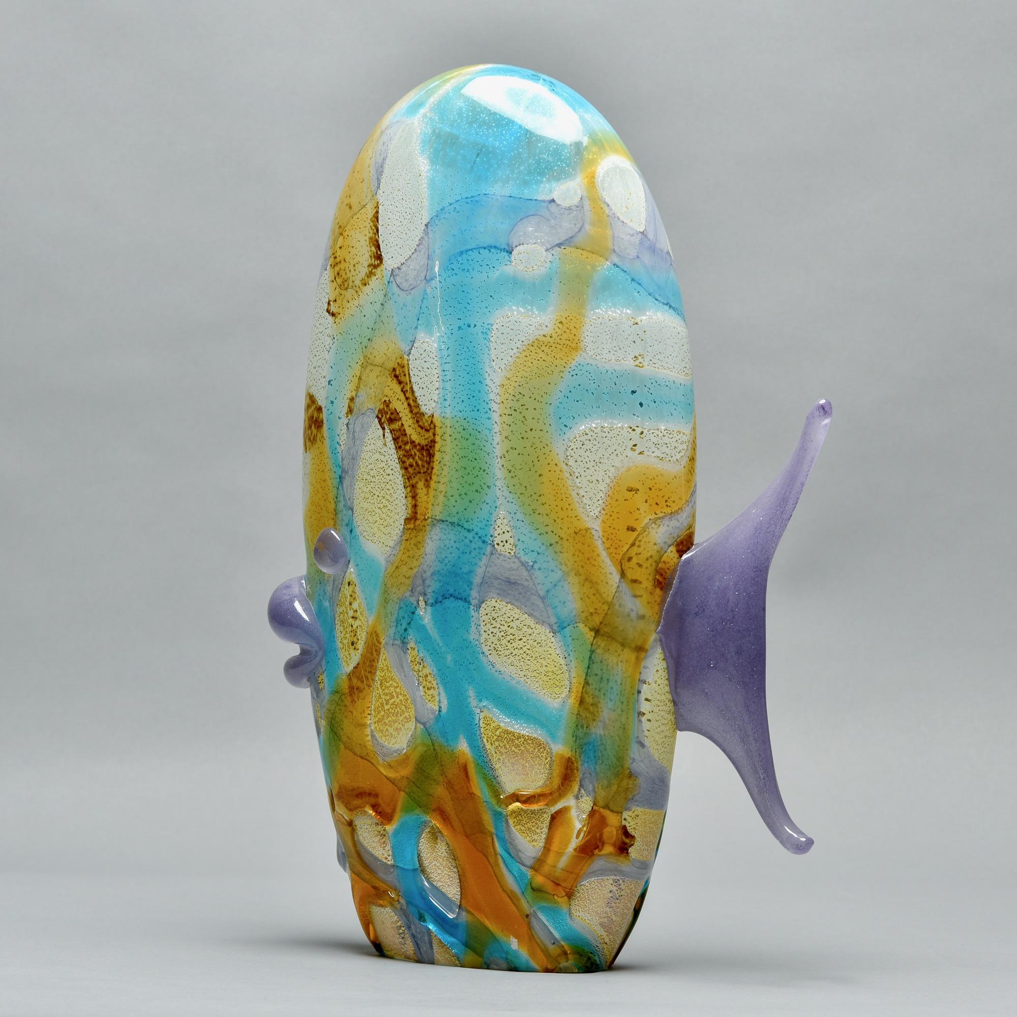 20ième siècle Grand poisson en verre de Murano multicolore du milieu du siècle dernier en vente