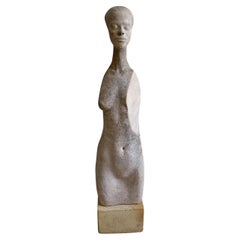 Tall Mid Century Nude Concrete Sculpture