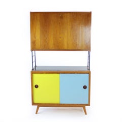 Tall Mid Century Sideboard With Bar, Czechoslovakia 1960s