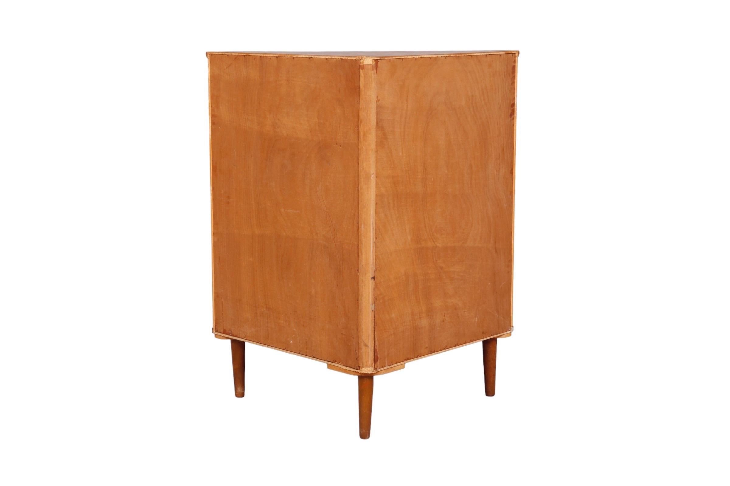 Tall Mid Century Teak Corner Cabinet  In Good Condition In Hudson, NY