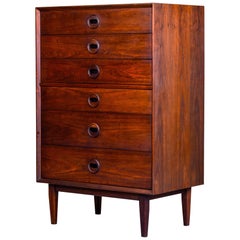Tall Midcentury Walnut Chest of Drawers Jack Cartwright Attributed, for Founders Tall Midcentury Walnut Chest of Drawers Jack Cartwright Attributed, for Founders